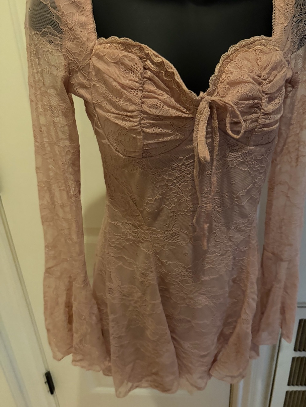 Dollskill dELiA*s collab Aura Points Lace Mini Dress Lace Mini Dress in Pink Siz